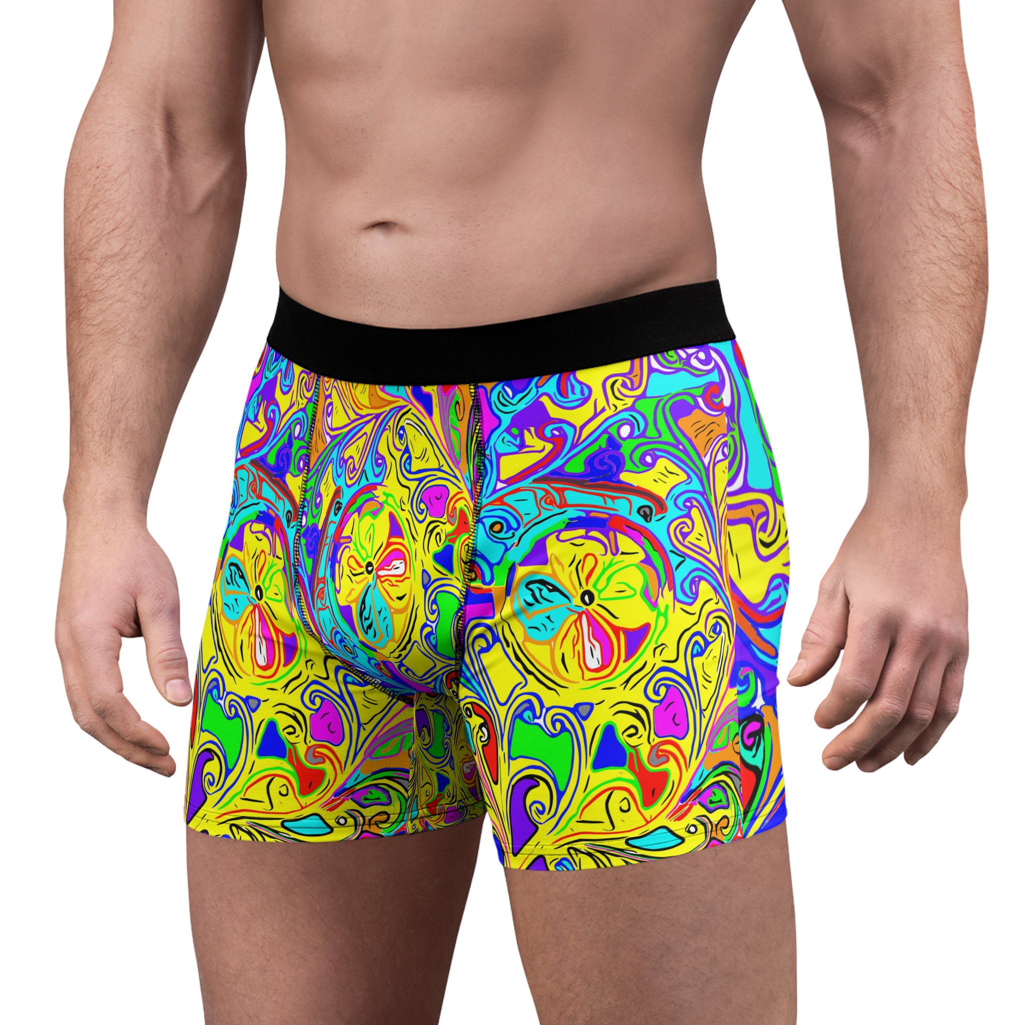 Psychedelic Floral Boxer Briefs — Vibrant All-Over-Print Men’s Underwear - Image 4