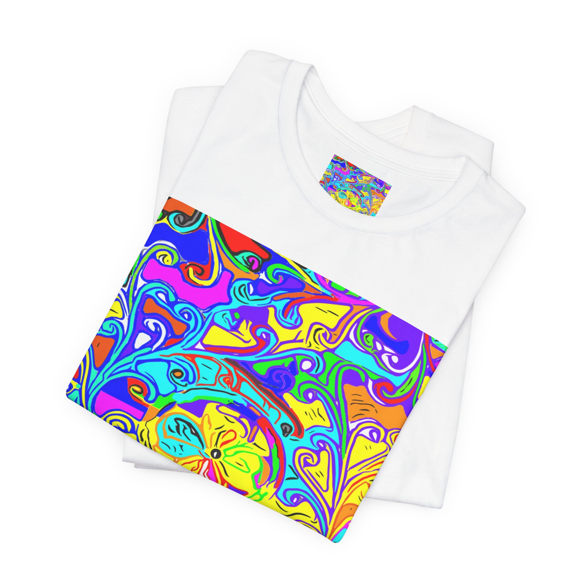 Psychedelic Swirl T-Shirt — Vibrant Retro Abstract Art Tee - Image 3