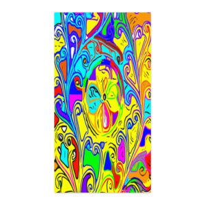 Psychedelic Swirl Cotton Twill Fabric by the Yard — Bright Abstract Print for Sewing & Crafts