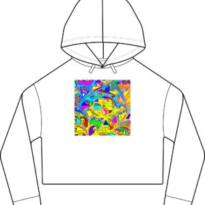 Women's Laguna Sueded Raw Edge Crop Hoodie Sweatshirt