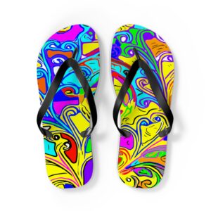 Flip Flops - Bright Psychedelic Swirl Beach Sandals