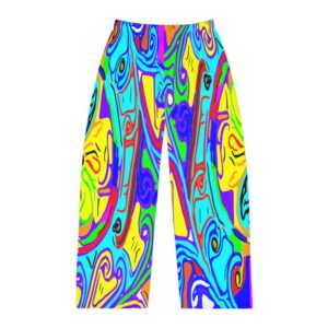 Men's Psychedelic Lounge Pants — Bright Swirl All-Over-Print Pajama Trousers
