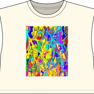 Psychedelic Swirl Crop Muscle Tee — Vibrant Retro Boho Art Print