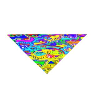 Psychedelic Swirl Pet Bandana – Bright Rainbow Tie-Dye Dog & Cat Accessory