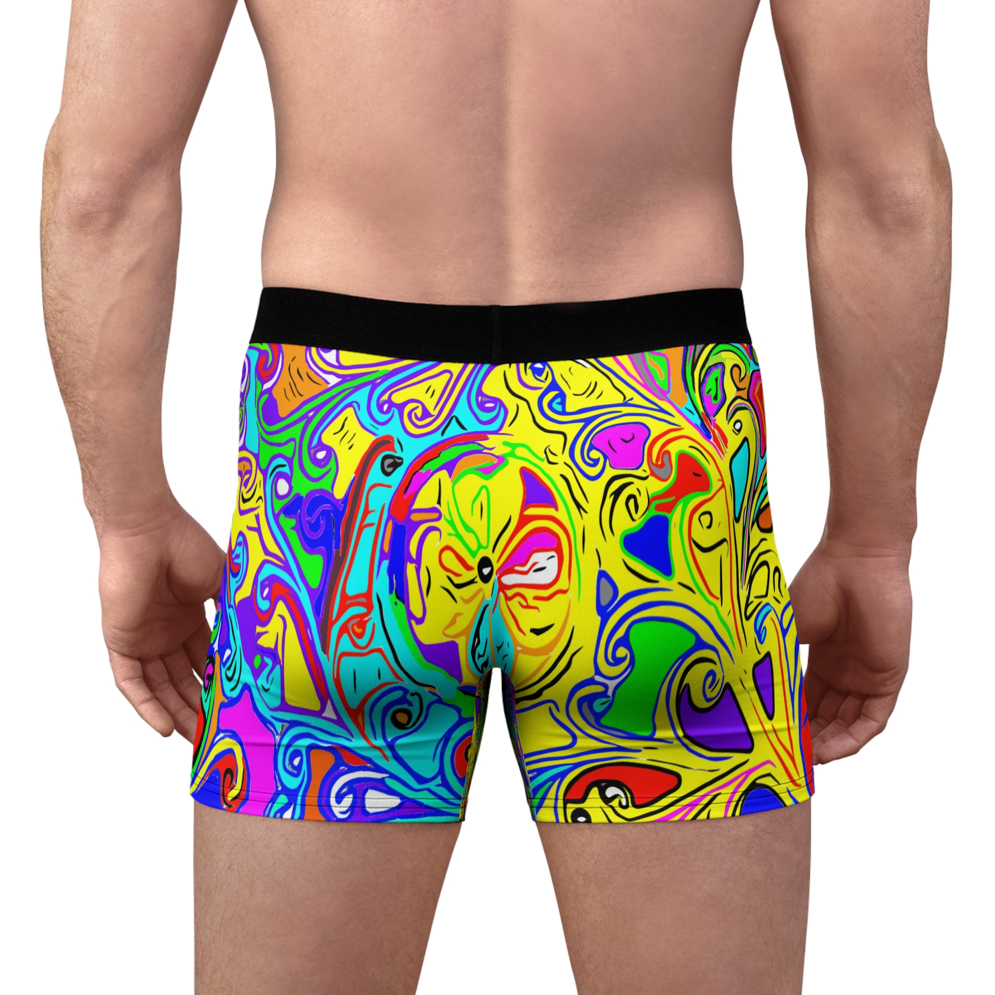 Psychedelic Floral Boxer Briefs — Vibrant All-Over-Print Men’s Underwear - Image 3